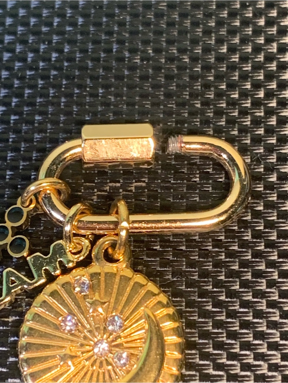 Gold-Tone Crystal Disc Charm - Picture 6 of 6